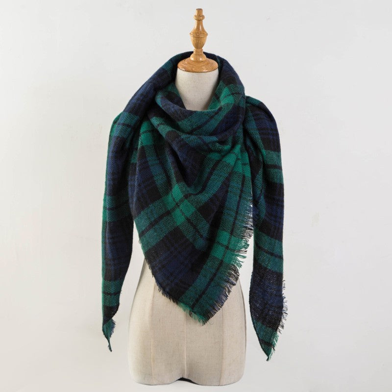 Plaid Blanket Design Cashmere Scarves