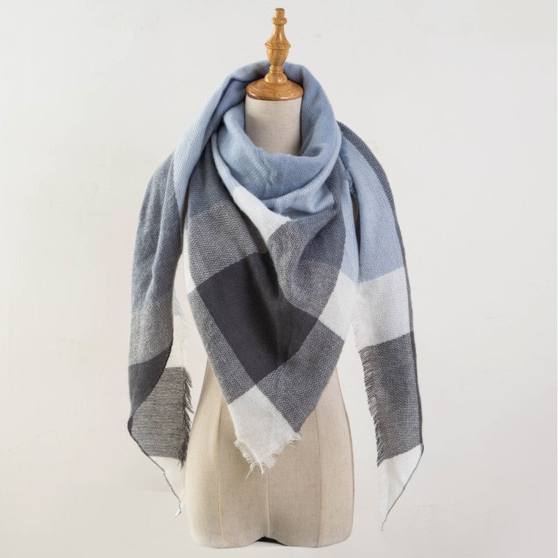 Plaid Blanket Design Cashmere Scarves