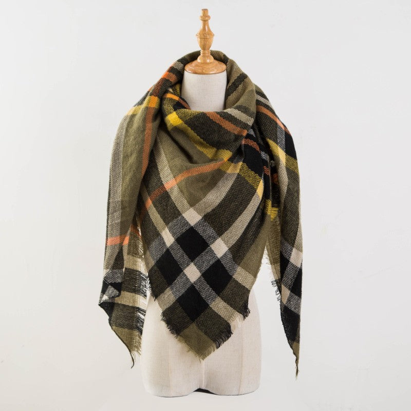 Plaid Blanket Design Cashmere Scarves