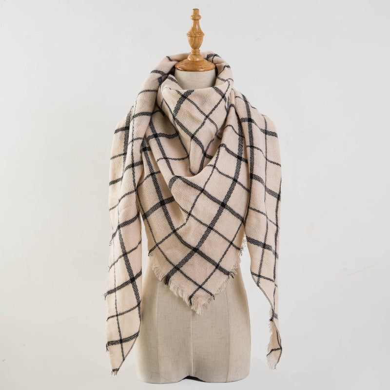 Plaid Blanket Design Cashmere Scarves