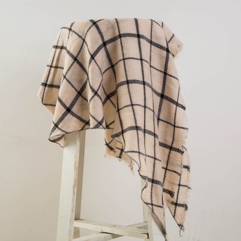 Plaid Blanket Design Cashmere Scarves