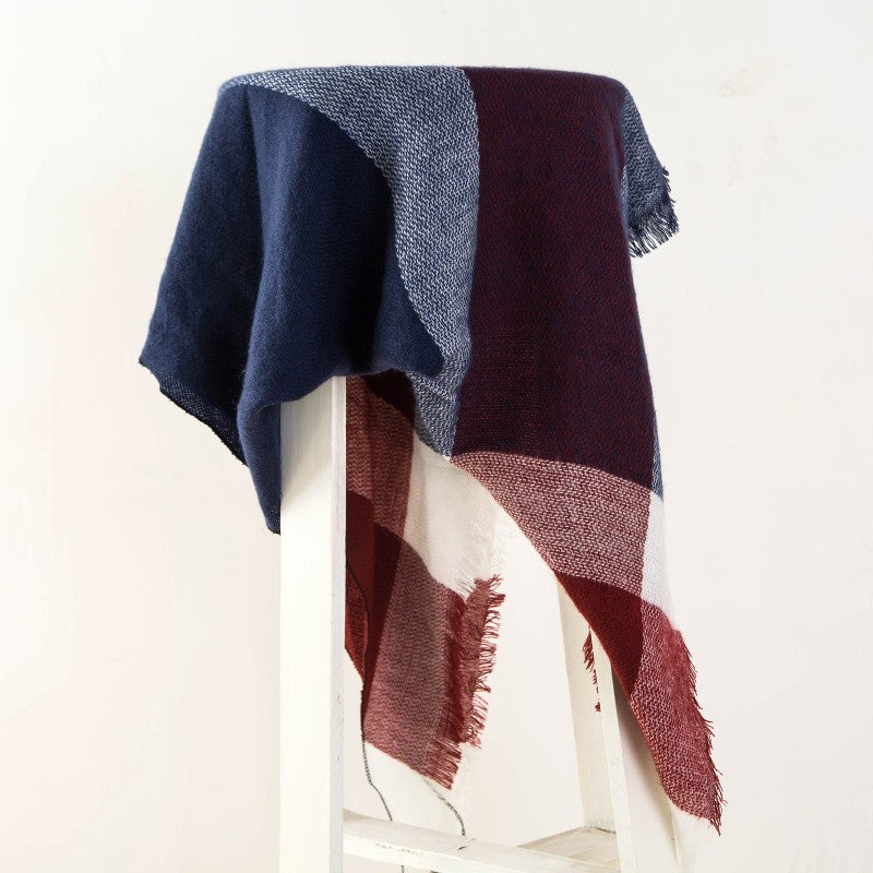 Plaid Blanket Design Cashmere Scarves