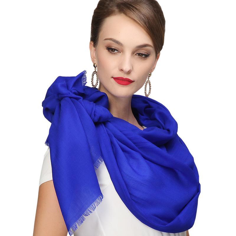 Ladies 100% Pure Wool Solid Color Long Scarves