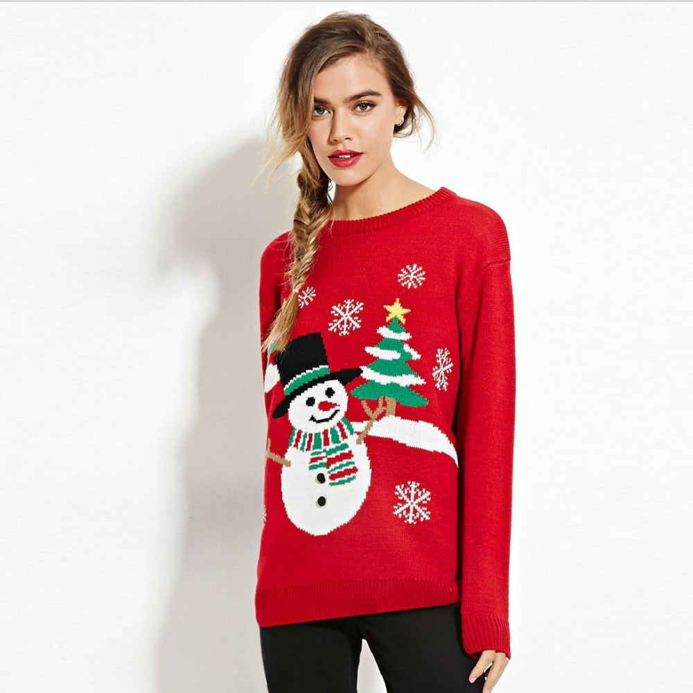 Christmas Winter Casual Long Sleeve Sweaters For Women