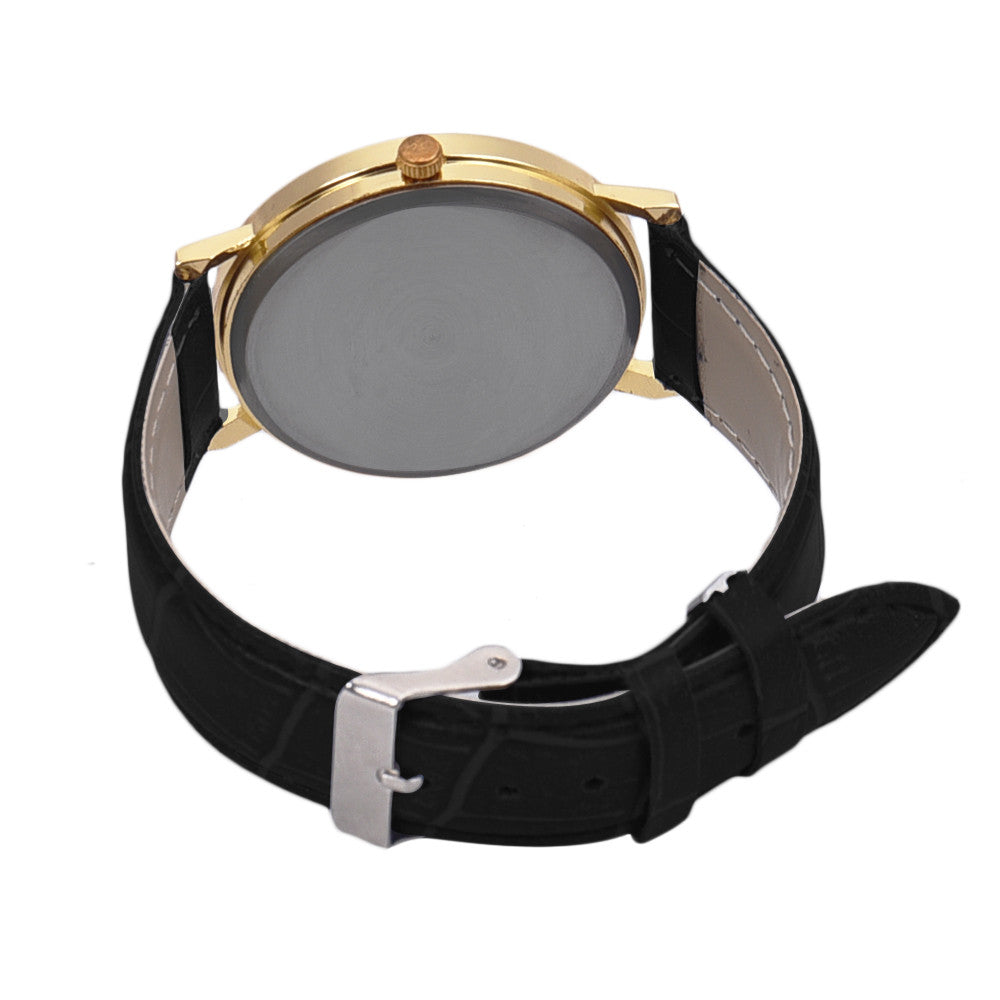Unisex Quartz Watch with Leather Band