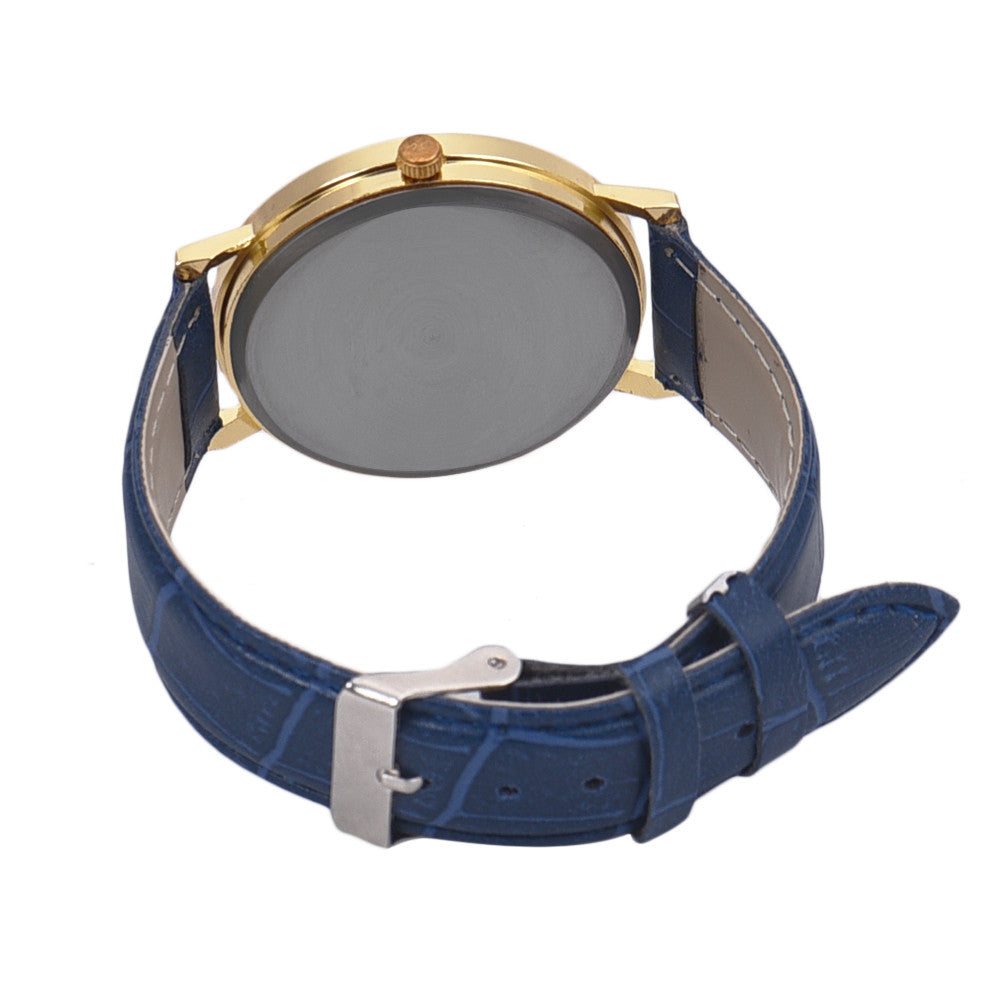 Unisex Quartz Watch with Leather Band