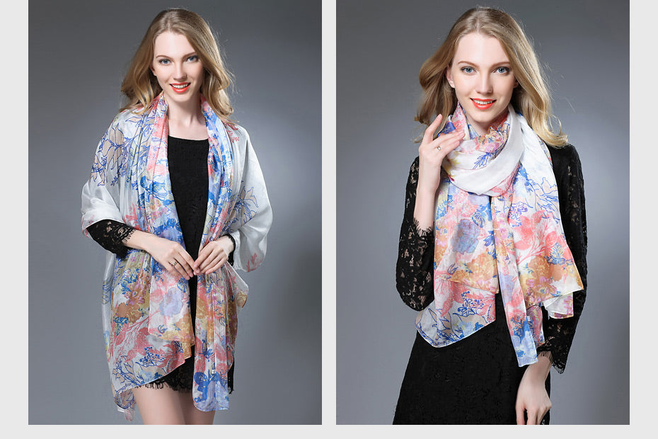 Quality Guaranteed 100% Silk Scarves Office Lady Fashion in 11 Designs