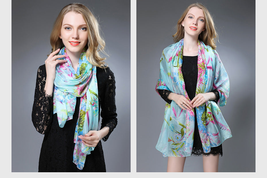 Quality Guaranteed 100% Silk Scarves Office Lady Fashion in 11 Designs