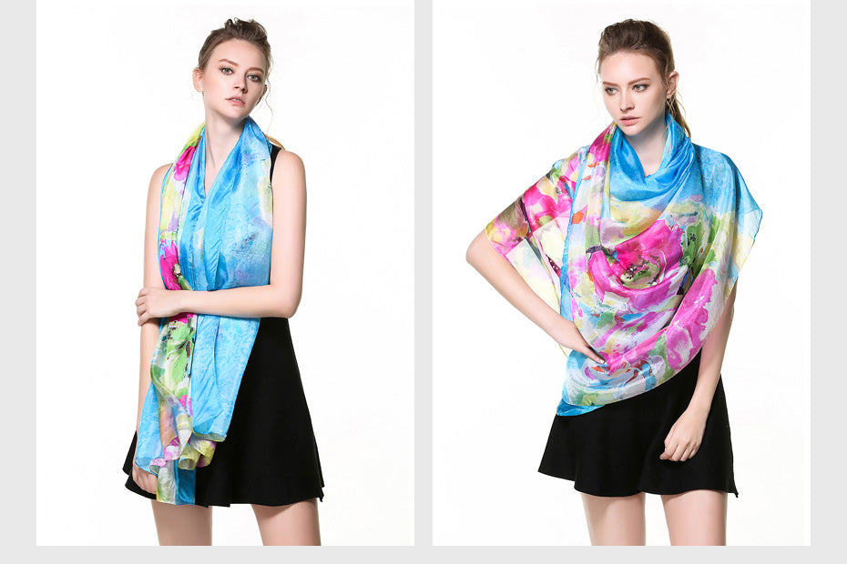 Quality Guaranteed 100% Silk Scarves Office Lady Fashion in 11 Designs