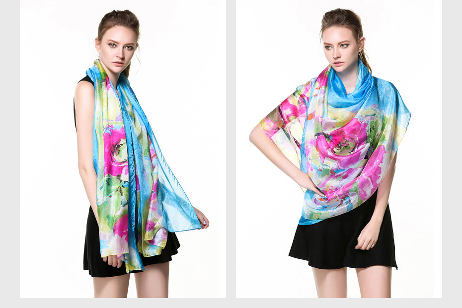 Quality Guaranteed 100% Silk Scarves Office Lady Fashion in 11 Designs