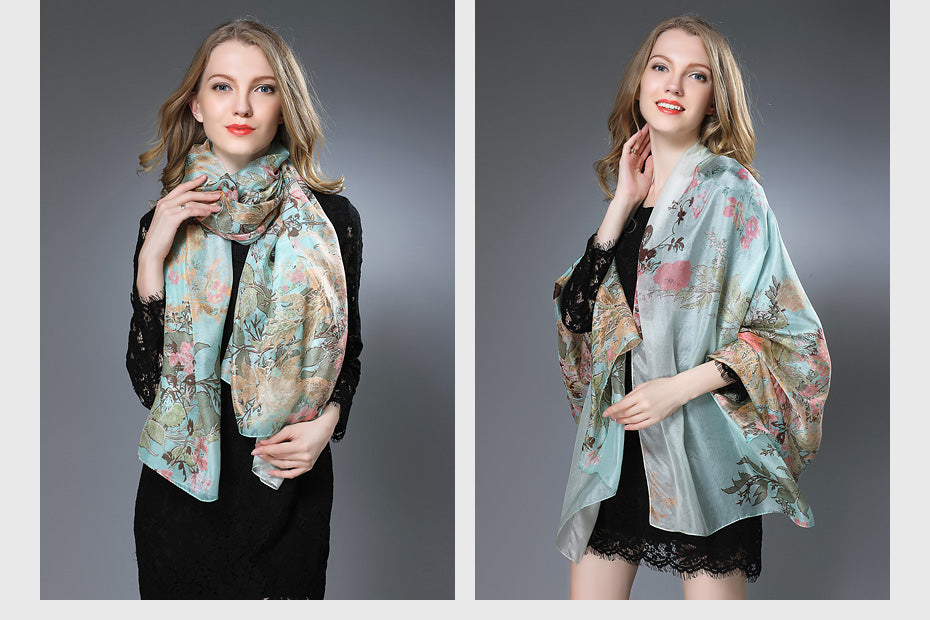 Quality Guaranteed 100% Silk Scarves Office Lady Fashion in 11 Designs