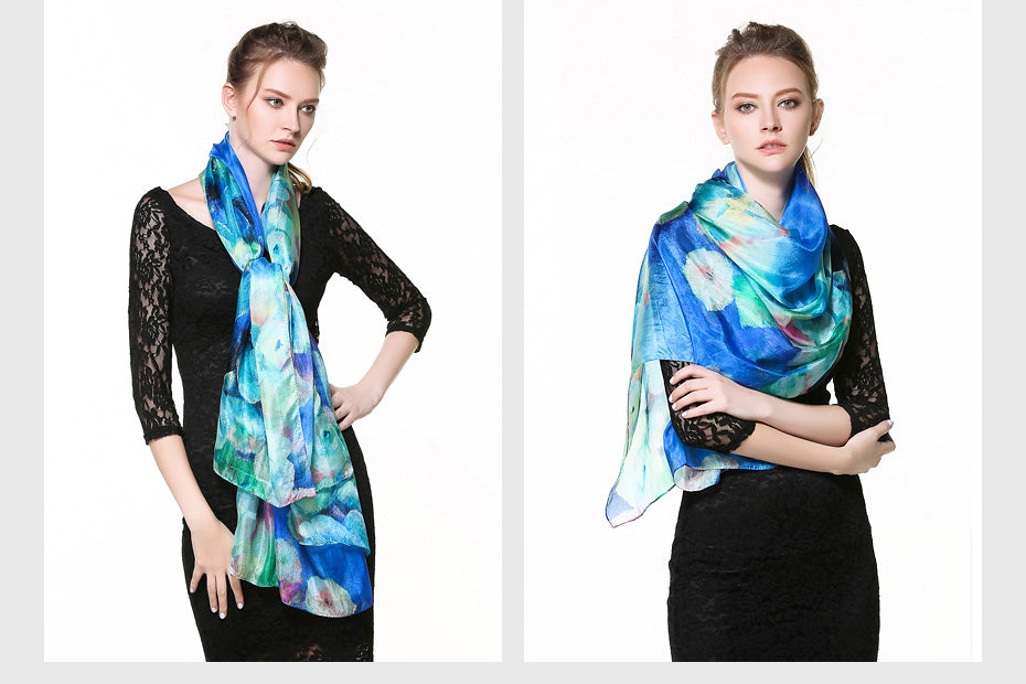 Quality Guaranteed 100% Silk Scarves Office Lady Fashion in 11 Designs