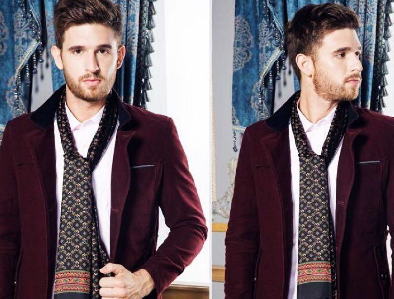 100% Silk Long Cravat Scarves For Men - Perfect During Spring Autumn Winter