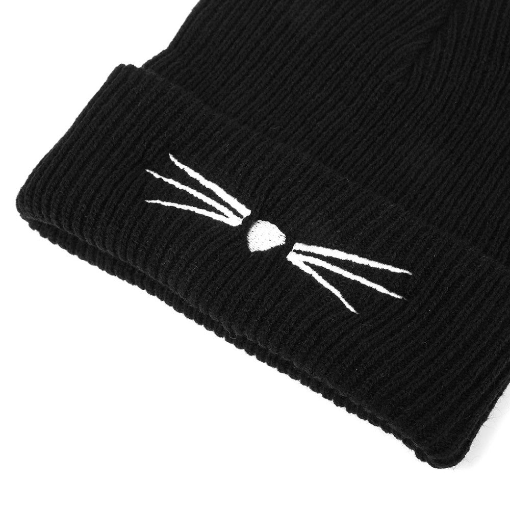 Cat Ears Fashion Faux Mink Wool Knitted Winter Hats For Women