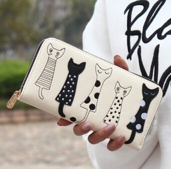 Cat Pattern Printed Women Wallet and Clutches
