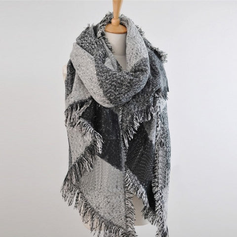 European Winter Fashion Blanket Cashmere & Wool Scarves For Women