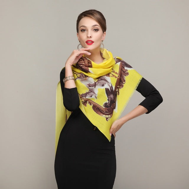 Coffee Wool Scarves And Long Pashmina