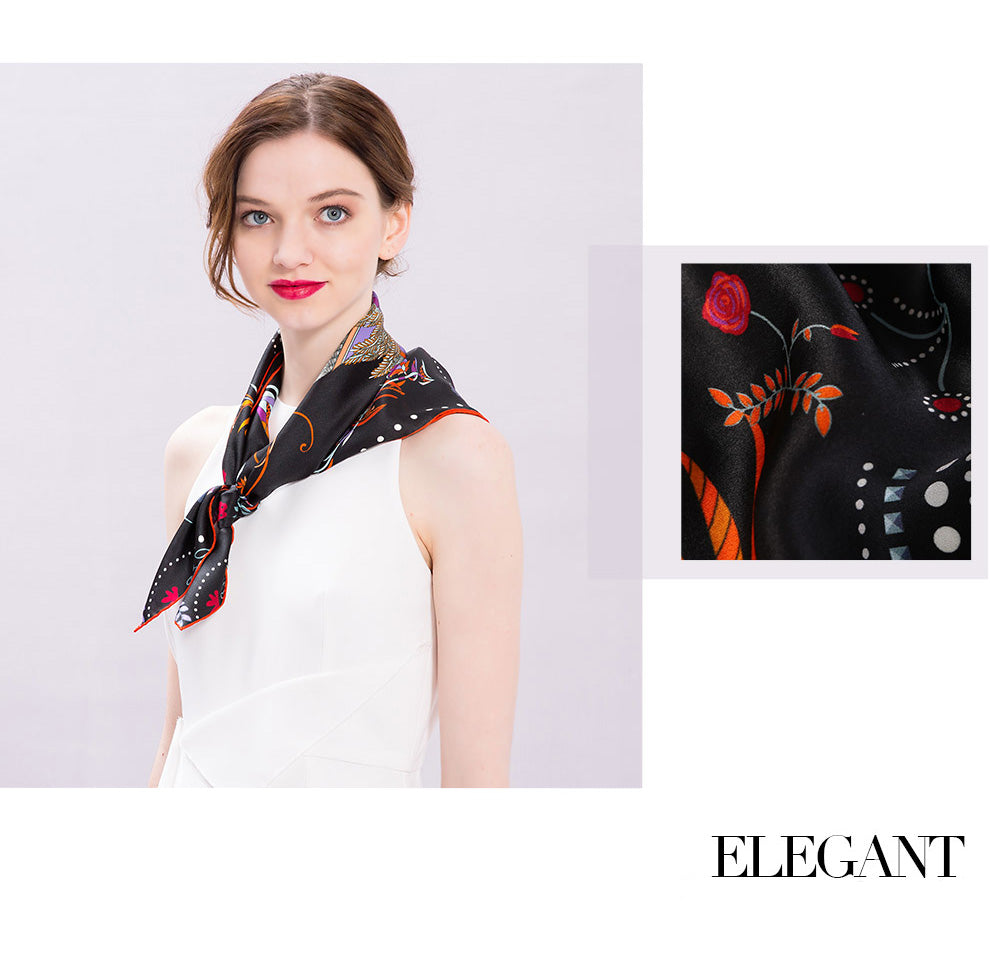 Delicate 100% Silk Luxury Brand Small Scarves