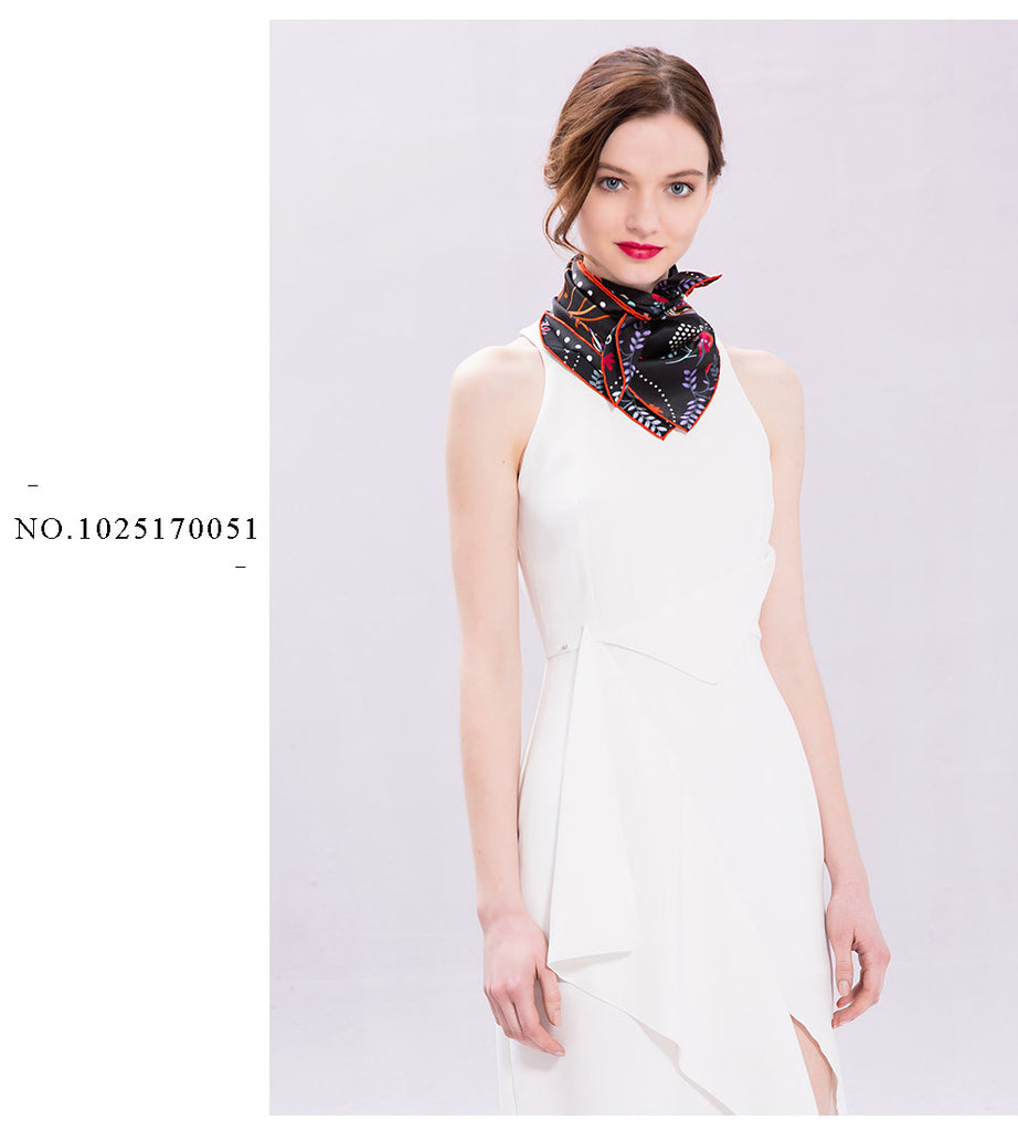 Delicate 100% Silk Luxury Brand Small Scarves