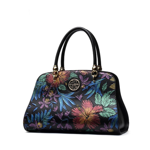 Luxury Floral Design Vintage Leather bws Handbag