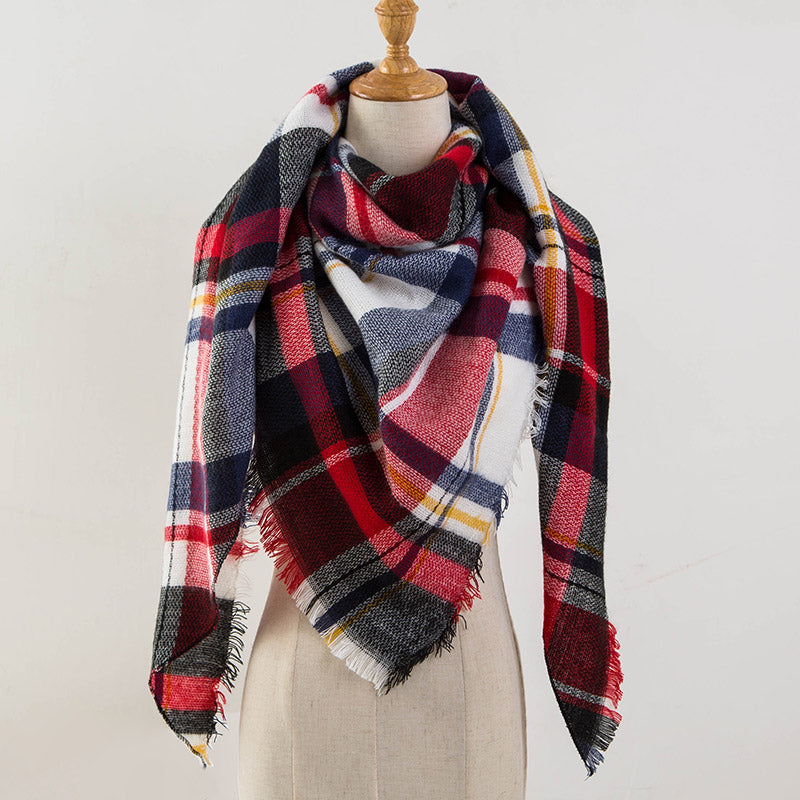 Plaid Blanket Design Cashmere Scarves