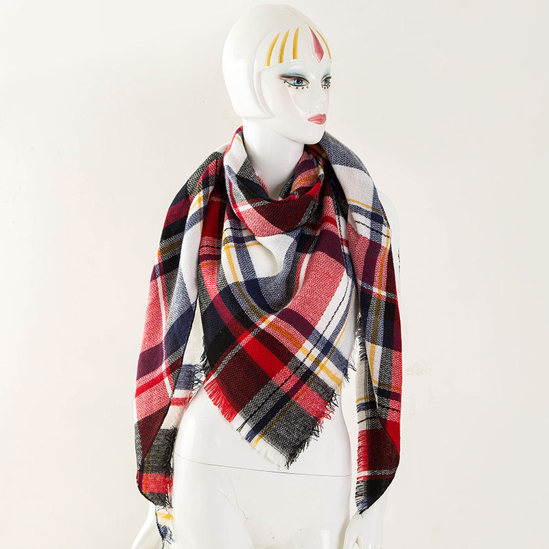 Plaid Blanket Design Cashmere Scarves