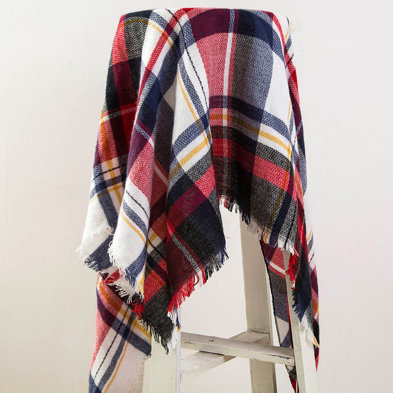 Plaid Blanket Design Cashmere Scarves