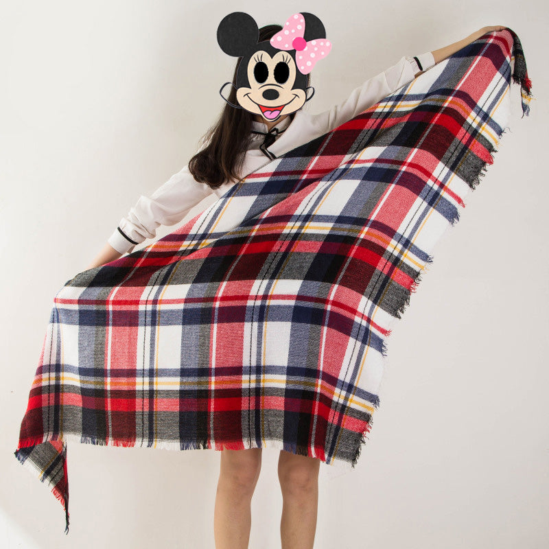 Plaid Blanket Design Cashmere Scarves