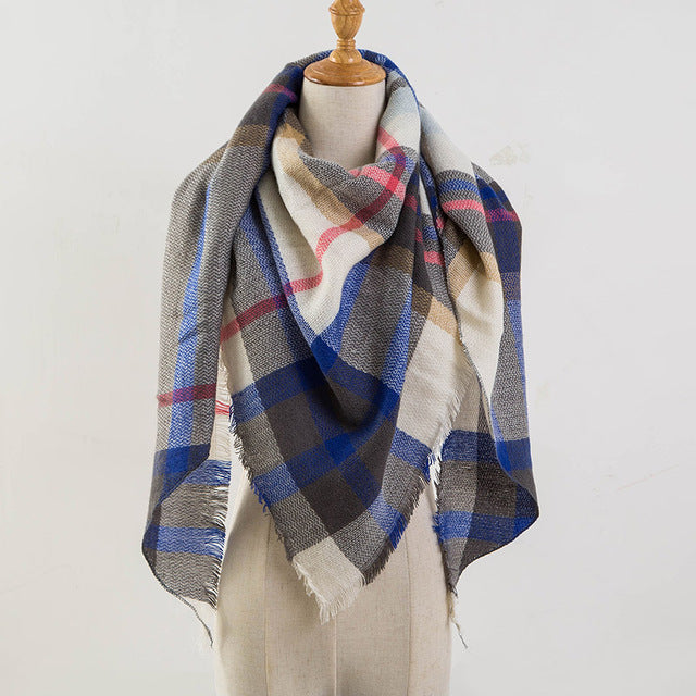 Plaid Blanket Design Cashmere Scarves