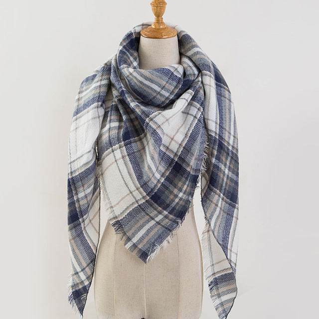 Plaid Blanket Design Cashmere Scarves