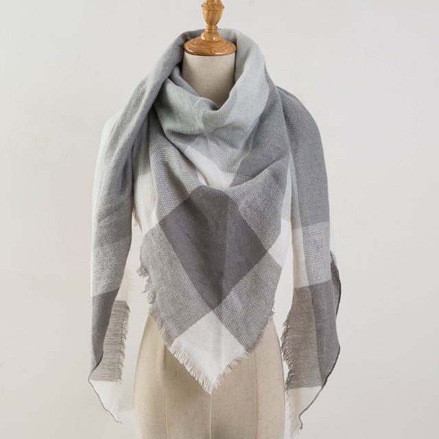 Plaid Blanket Design Cashmere Scarves