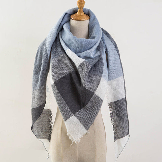 Plaid Blanket Design Cashmere Scarves