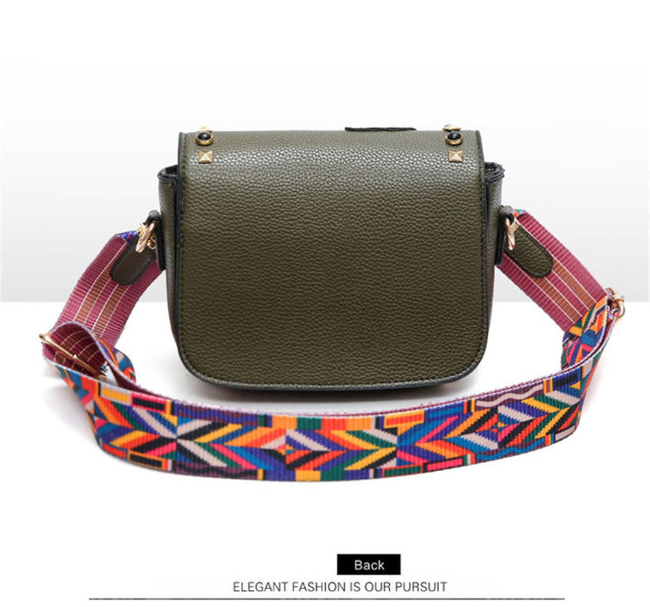 Butterfly Pattern Color Rivet & Strap Design High Quality Crossbody Bags