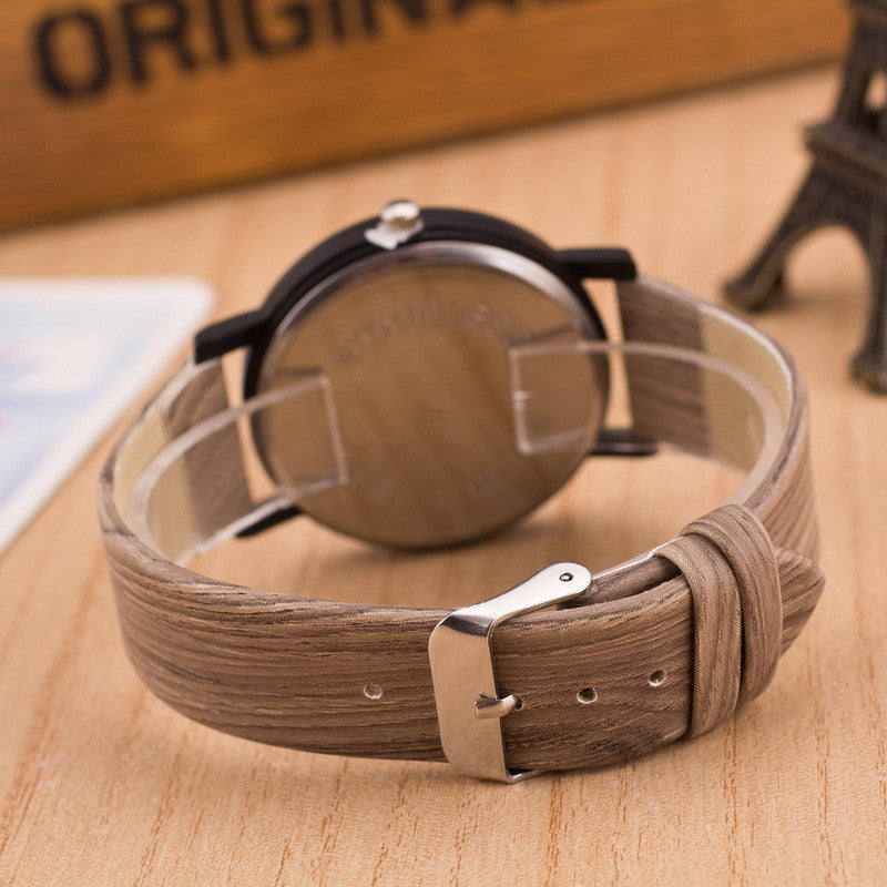 Roman Numerals Wood Leather Band Quartz Watches For Women ww-d