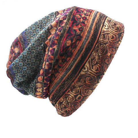 Dual-Use Vintage Design Thin Skullies And Beanies Hats For Women Scarf Face Mask