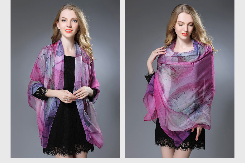 Big Size 100% Silk Pattern Print High Quality Scarves