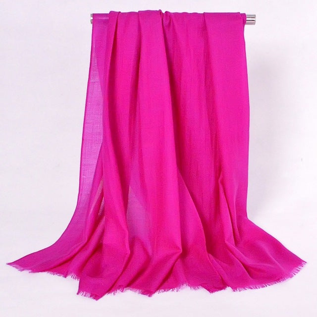 Ladies 100% Pure Wool Solid Color Long Scarves