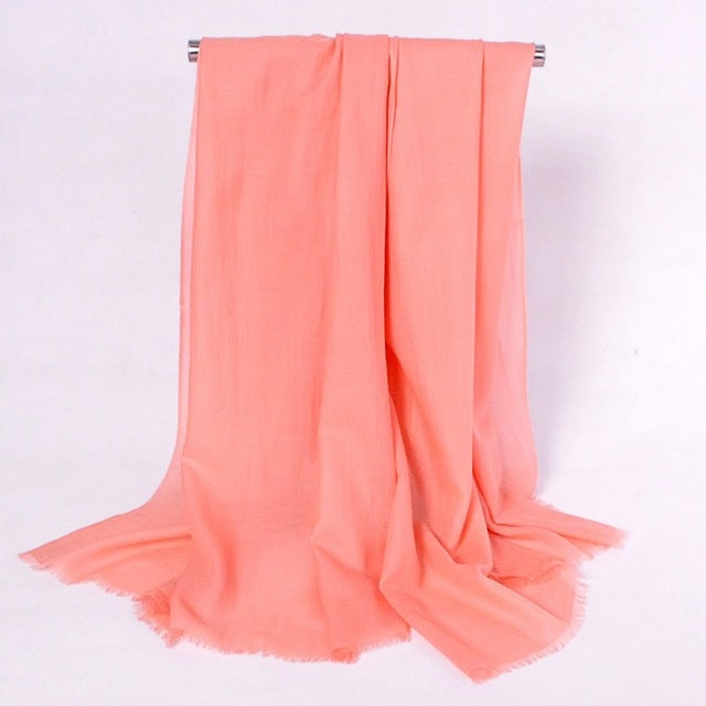 Ladies 100% Pure Wool Solid Color Long Scarves