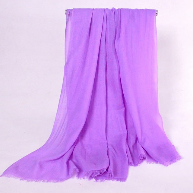 Ladies 100% Pure Wool Solid Color Long Scarves