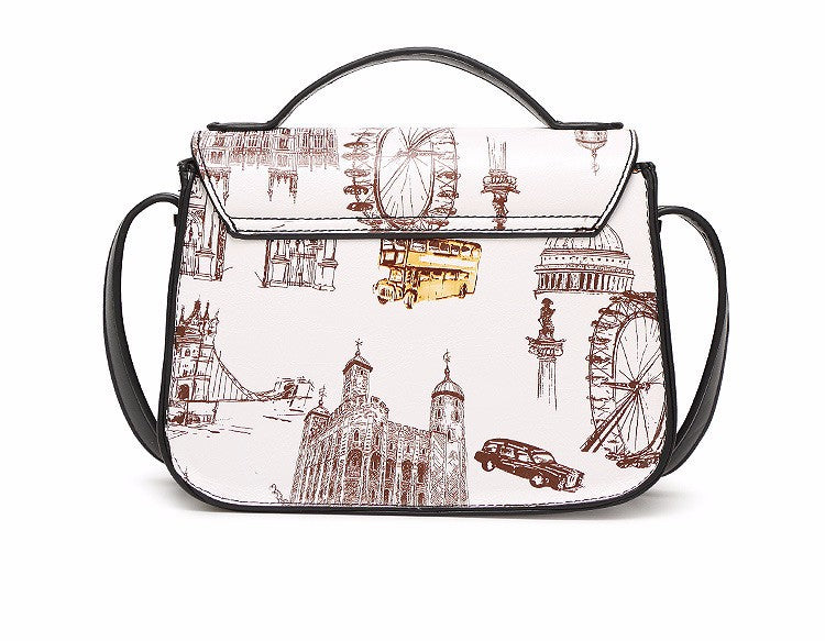 Casual Oil Picture Pattern Printed Crossbody Bag bws Fashion