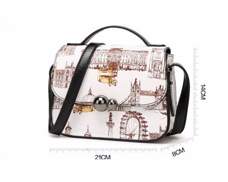Casual Oil Picture Pattern Printed Crossbody Bag bws Fashion