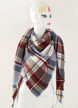 Plaid Blanket Design Cashmere Scarves