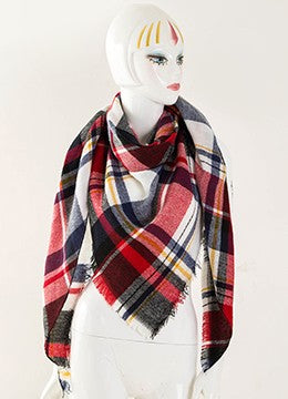 Plaid Blanket Design Cashmere Scarves