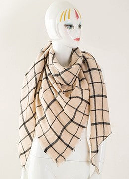 Plaid Blanket Design Cashmere Scarves