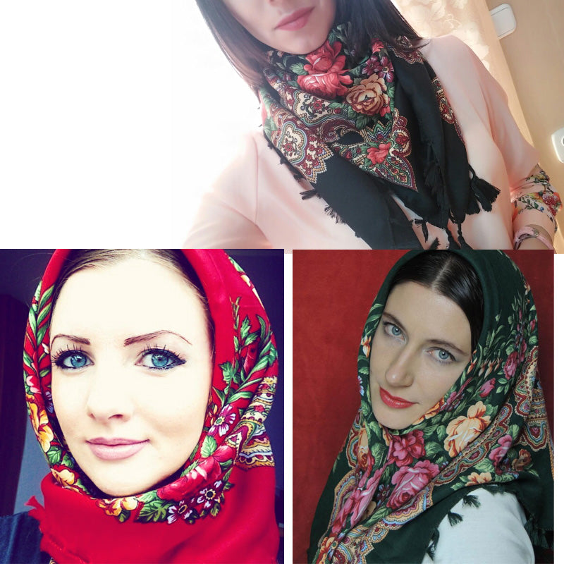 Handmade Decorative Tassel & Flower Design Scarves For Women