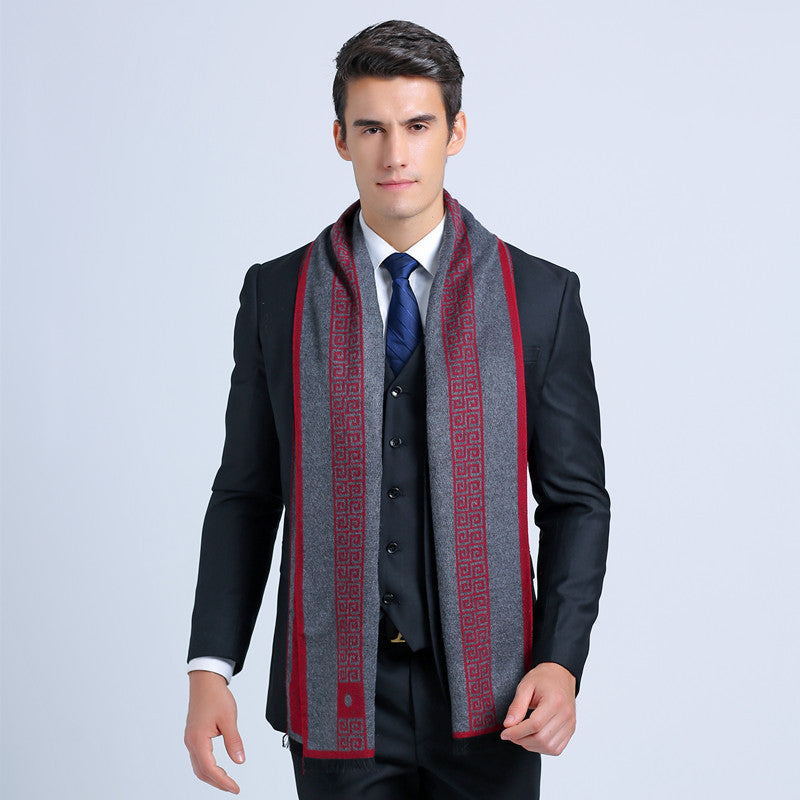 Business Style High Quality Silk & Cashmere Warm Scarves For Men