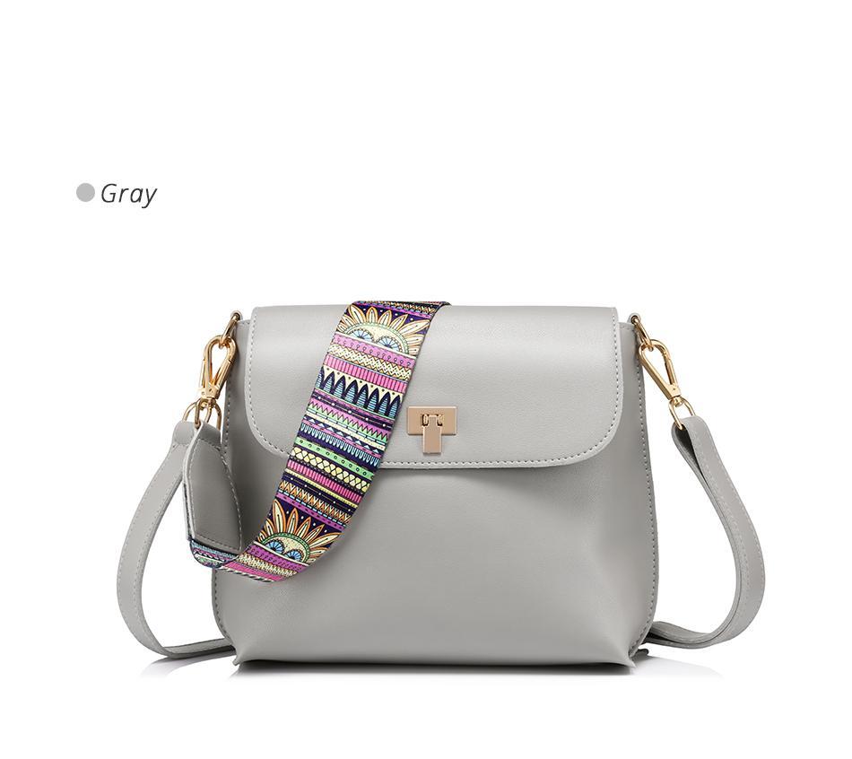 Colored Wide Strap Crossbody Bags For Women bws