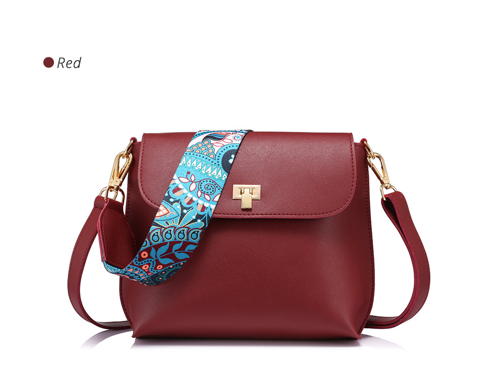 Colored Wide Strap Crossbody Bags For Women bws