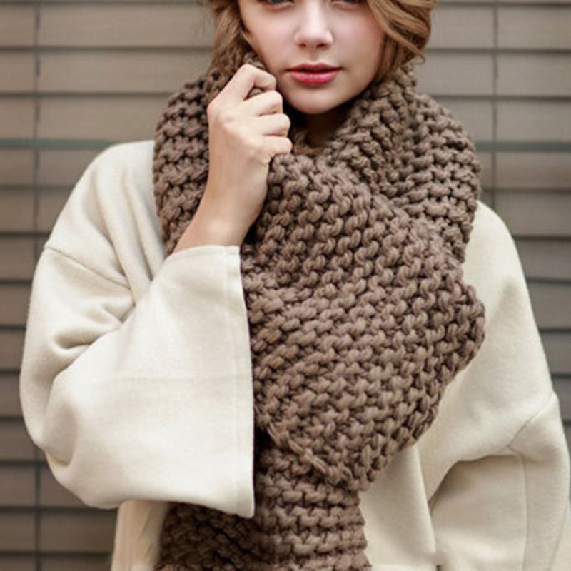 Luxury Fashion Wool Knitted Soft & Thick Scarves For Women