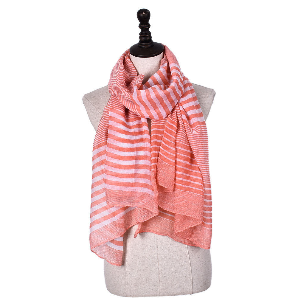 New Arrival Striped Infinity Long Cotton Scarves For Women